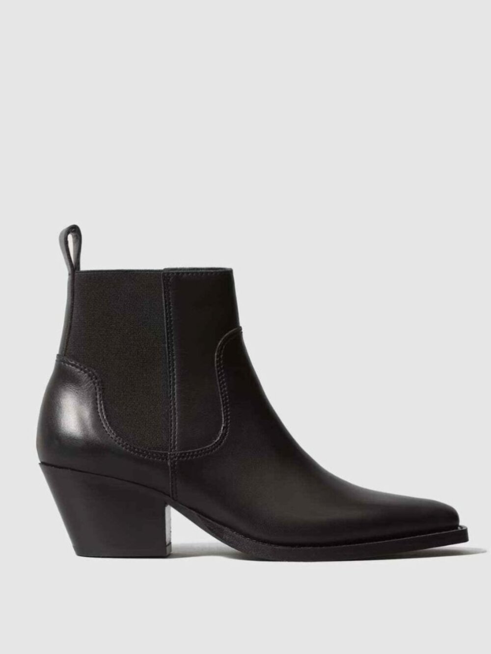 Everlane Ankle Boot Womens 10 Black The Western Boot Napa Leather Italy Bootie